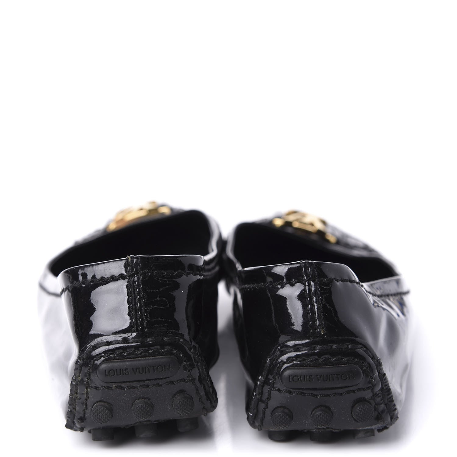 Louis Vuitton Patent Calfskin Oxford Loafers 37.5 Black 6 of 9