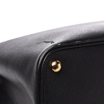 Prada Saffiano Cuir Medium Double Bag Black Fuoco 15 of 18
