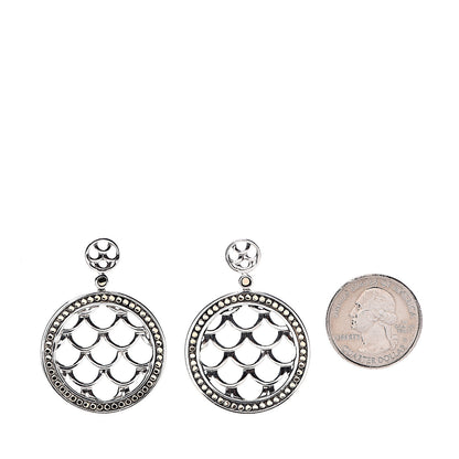 John Hardy Sterling Silver 18K Yellow Gold Naga Round Earrings 2 of 4
