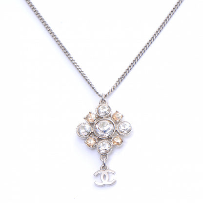Chanel Crystal CC Dangle Necklace Silver 1 of 5