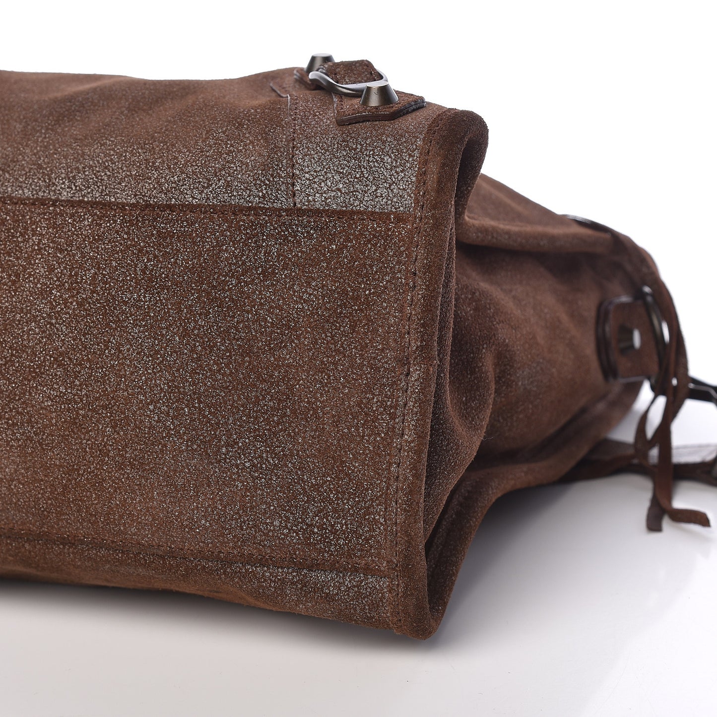 Metallic Craquele Calfskin Classic Hardware City Bronze