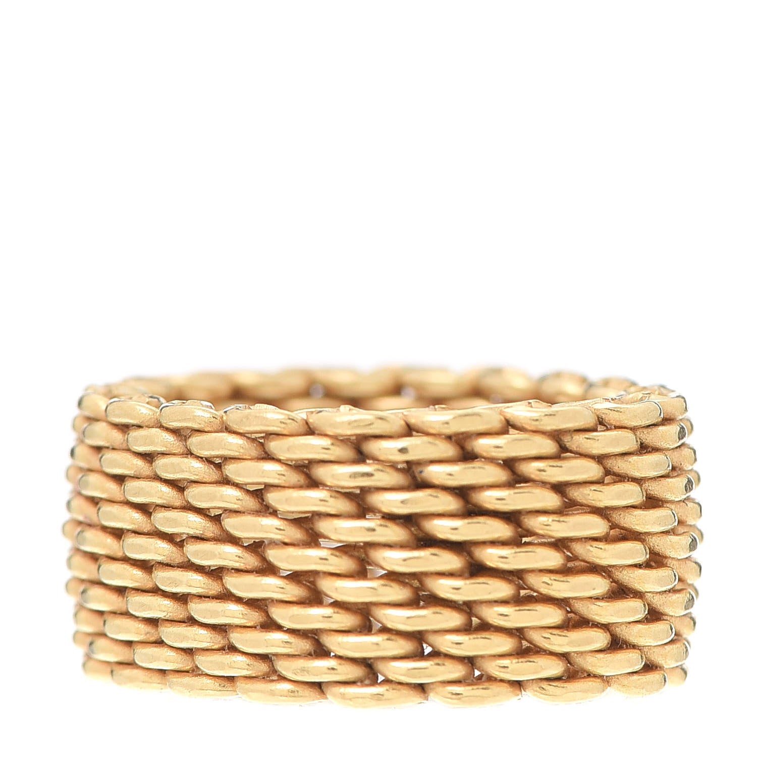 Tiffany 18K Yellow Gold Wide Somerset Mesh Ring 49 5 3 of 4