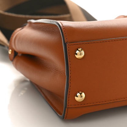 Fendi Vitello Seta Canvas FF Embroidered Mini Peekaboo Iconic Satchel Brandy Amazzonia 8 of 9