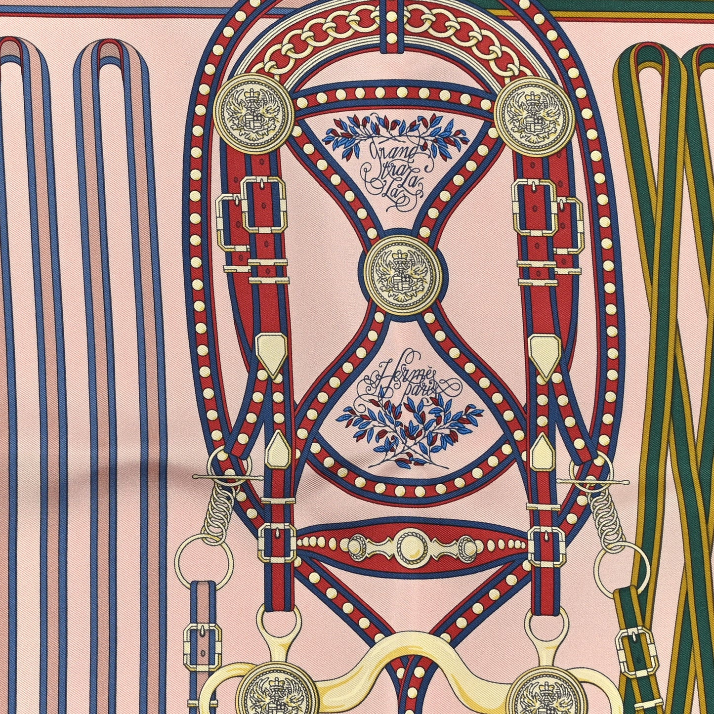 Silk Carre Grand Tralala Scarf 45 Rouge Rose Poudre Vert