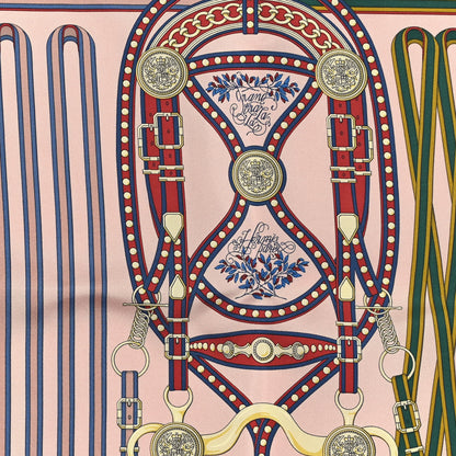 Hermes Silk Carre Grand Tralala Scarf 45 Rouge Rose Poudre Vert 2 of 3
