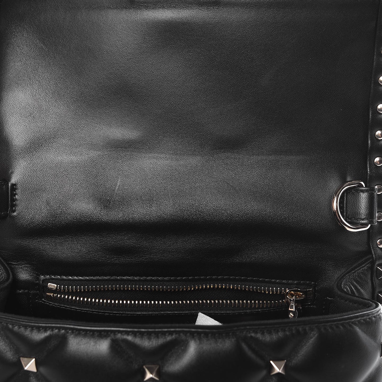 Lambskin VLTN Print Candystud Top Handle Bag Black