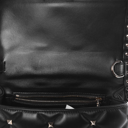 Valentino Garavani Lambskin VLTN Print Candystud Top Handle Bag Black 7 of 13