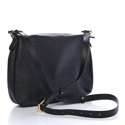 Fendi Zucchino Spalmati Vitello Messenger Bag Black 3 of 10