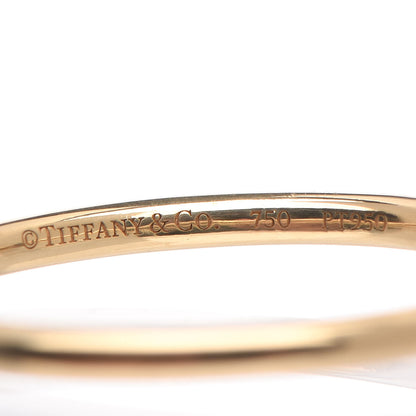 Tiffany 18K Yellow Gold Platinum Diamond .15ct Square Bezet Ring 52 6 4 of 5