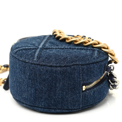 Chanel Denim Quilted Chanel 19 Round Clutch With Chain Blue 9 of 9