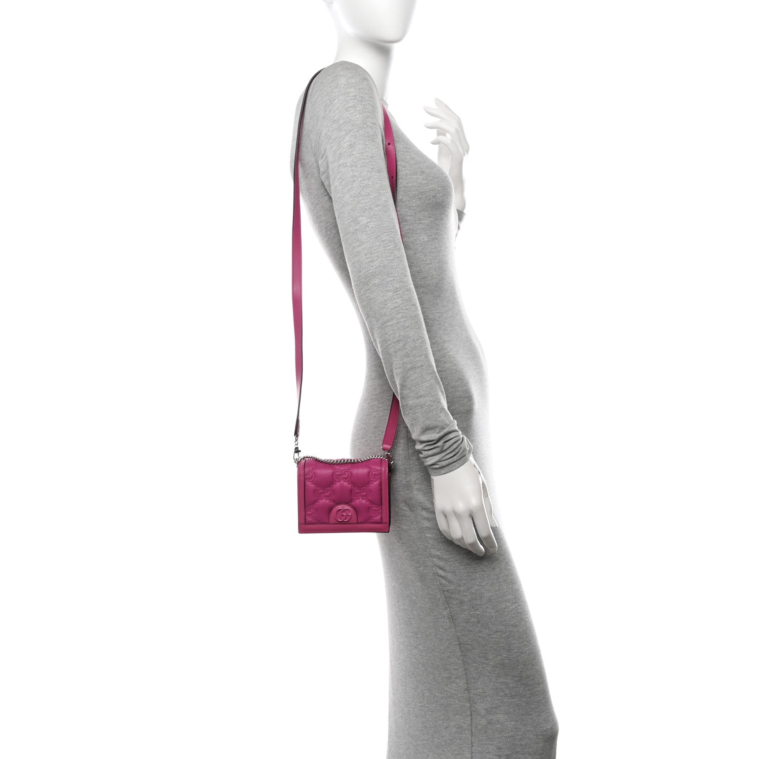 Gucci Nylon Calfskin Enamel GG Matelasse Mini Chain Bag Lovely 2 of 11