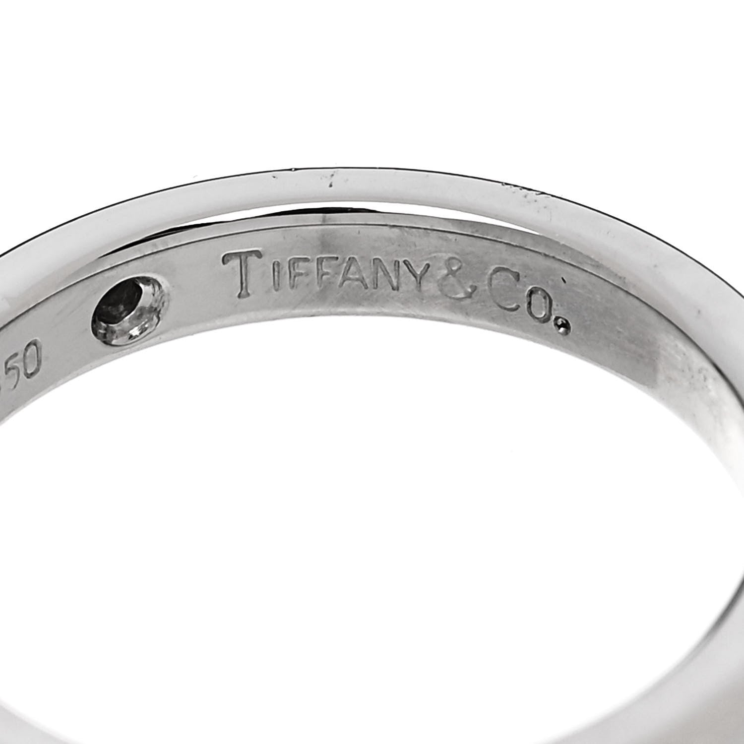 Tiffany Platinum Diamond Elsa Peretti Band Ring 46 3.75 5 of 5