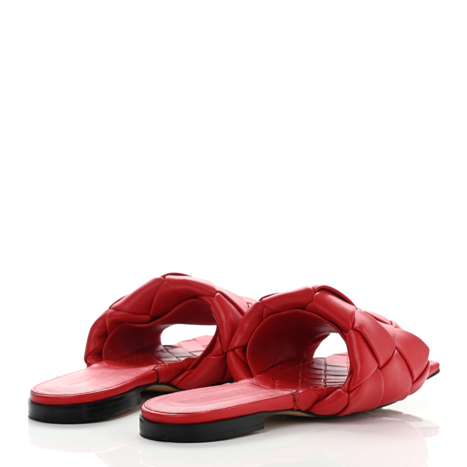 Bottega Veneta Nappa Maxi Intrecciato Lido Flat Sandals 38 Bright Red 4 of 11