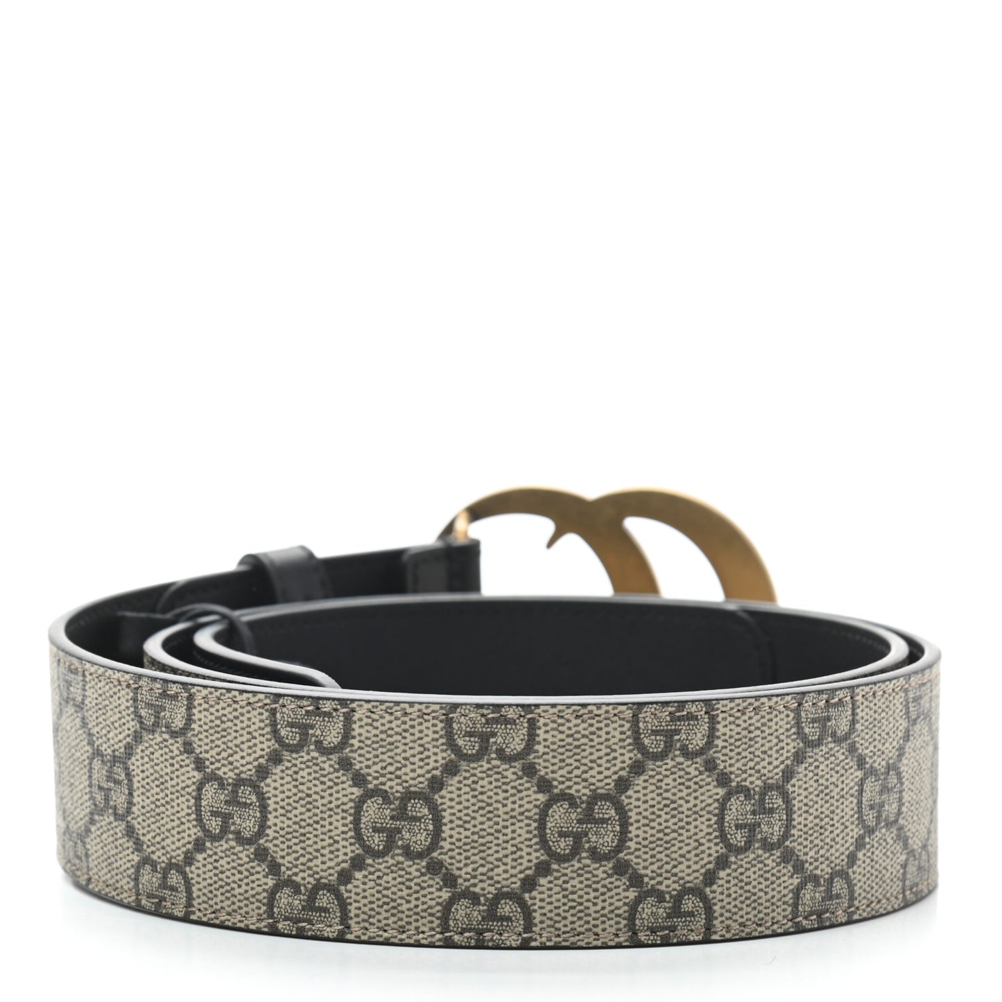 GG Supreme Monogram Matte Plutone Calfskin Double G 40mm Belt 95 38 Beige Ebony Black