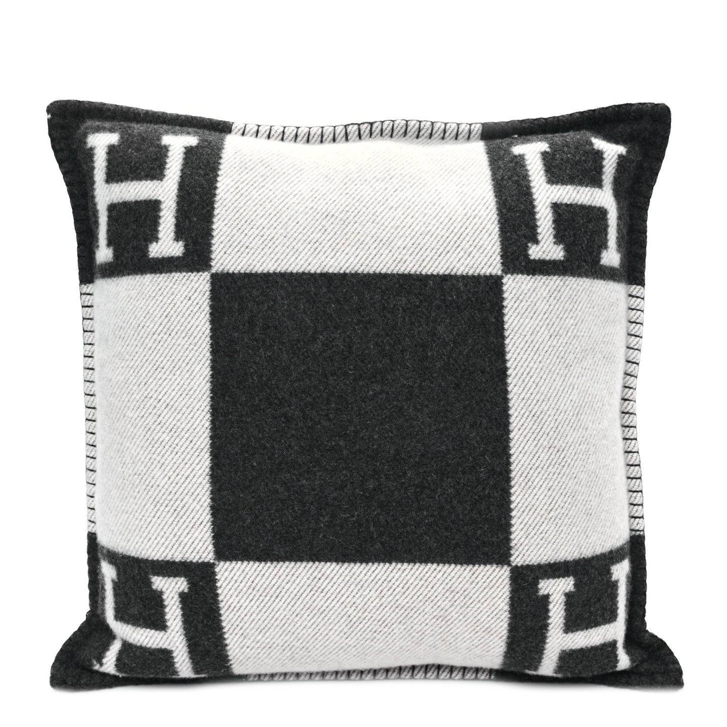 Wool Cashmere Avalon Pillow PM Ecru Gris Fonce