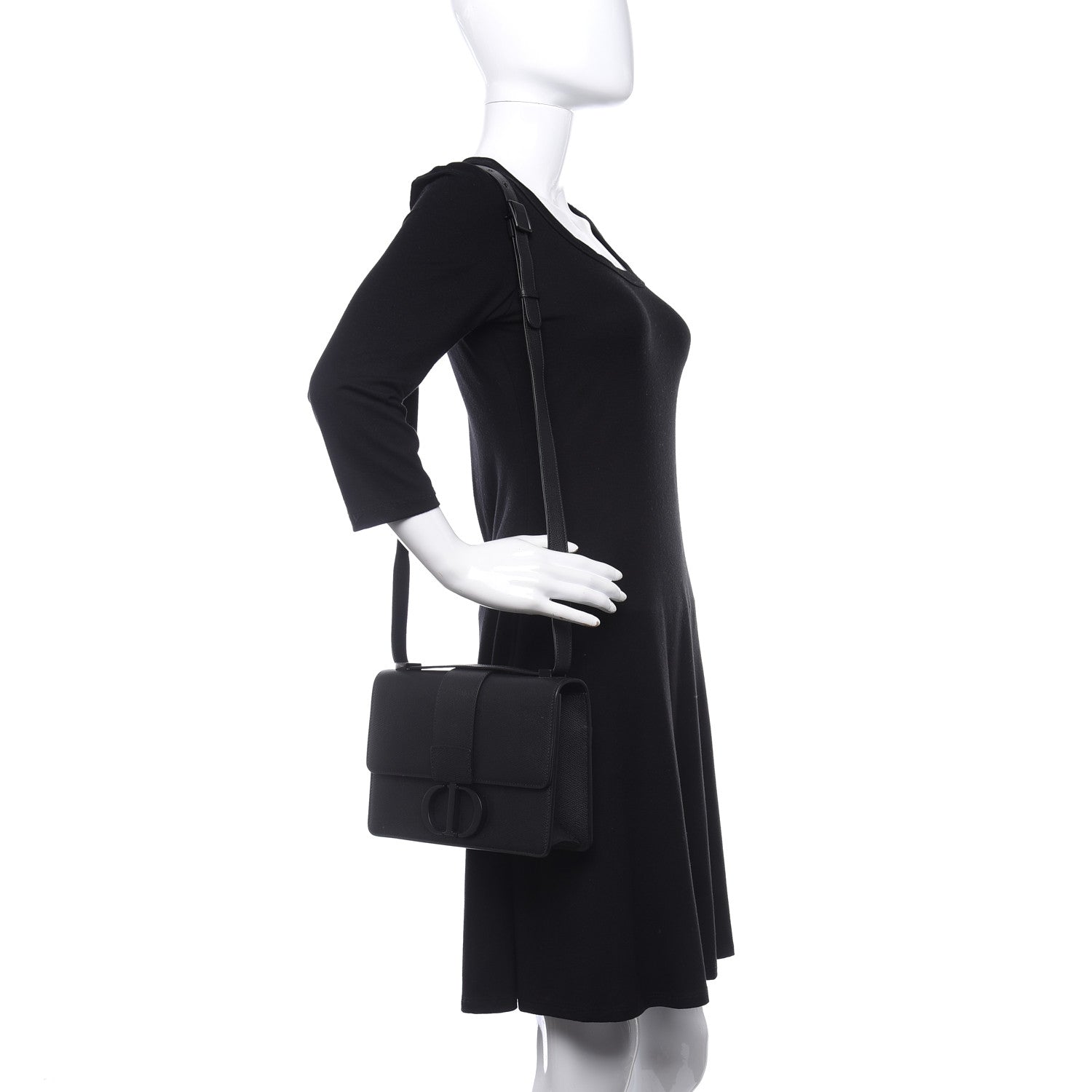 Christian Dior Ultra Matte Grained Calfskin 30 Montaigne Box Bag Black 2 of 7