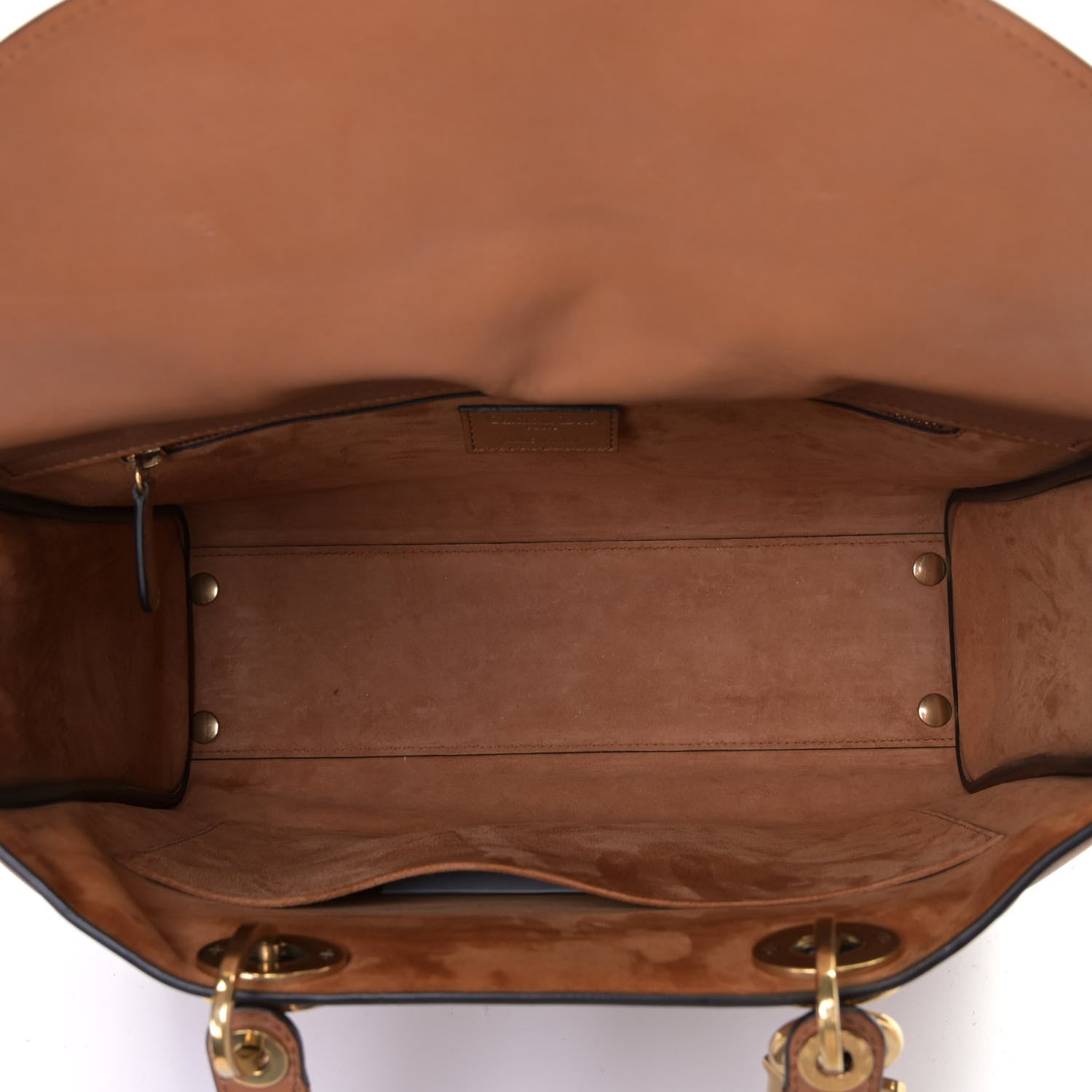 Christian Dior Lambskin Cannage Large Lady Dior Dark Beige 4 of 7