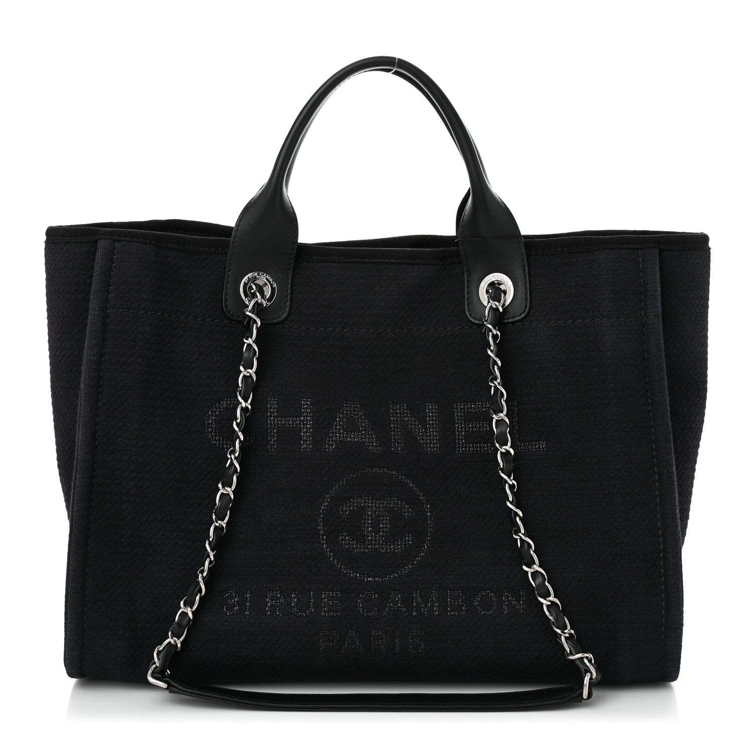 Chanel Mixed Fibers Small Deauville Tote Black 1 of 11