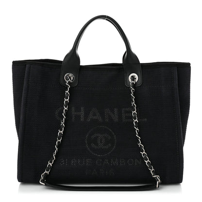 Chanel Mixed Fibers Small Deauville Tote Black 1 of 11