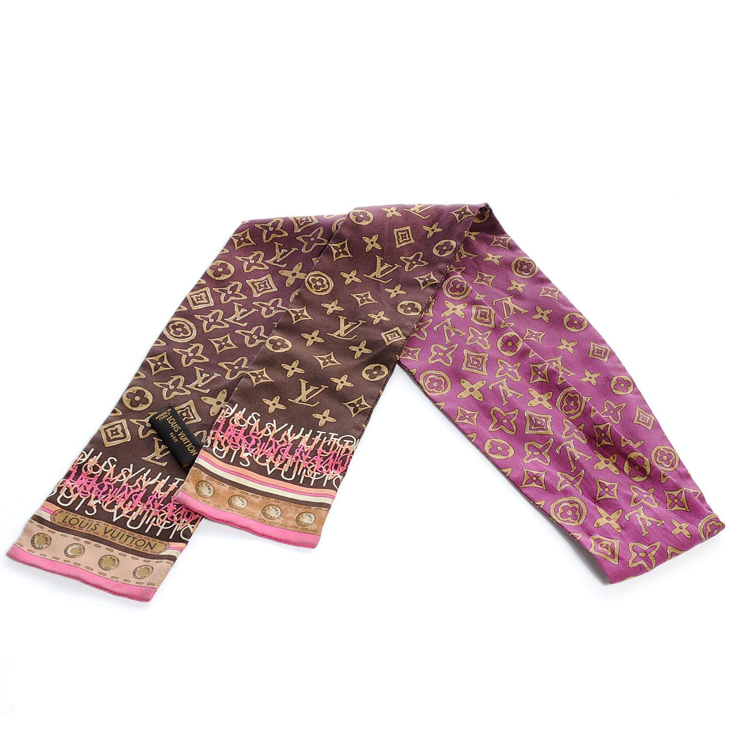 Louis Vuitton Silk Monogram Map Bandeau Cassis 1 of 5