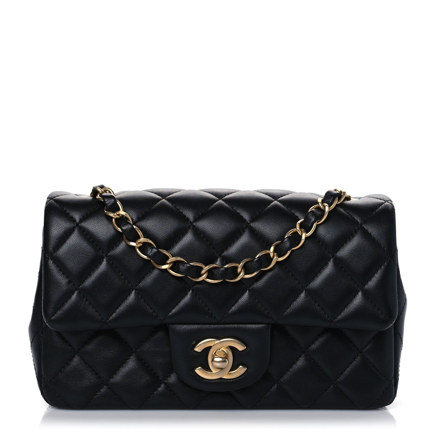 Chanel Lambskin Quilted Mini Rectangular Flap Black 1 of 10