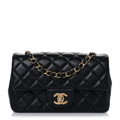 Chanel Lambskin Quilted Mini Rectangular Flap Black 1 of 10