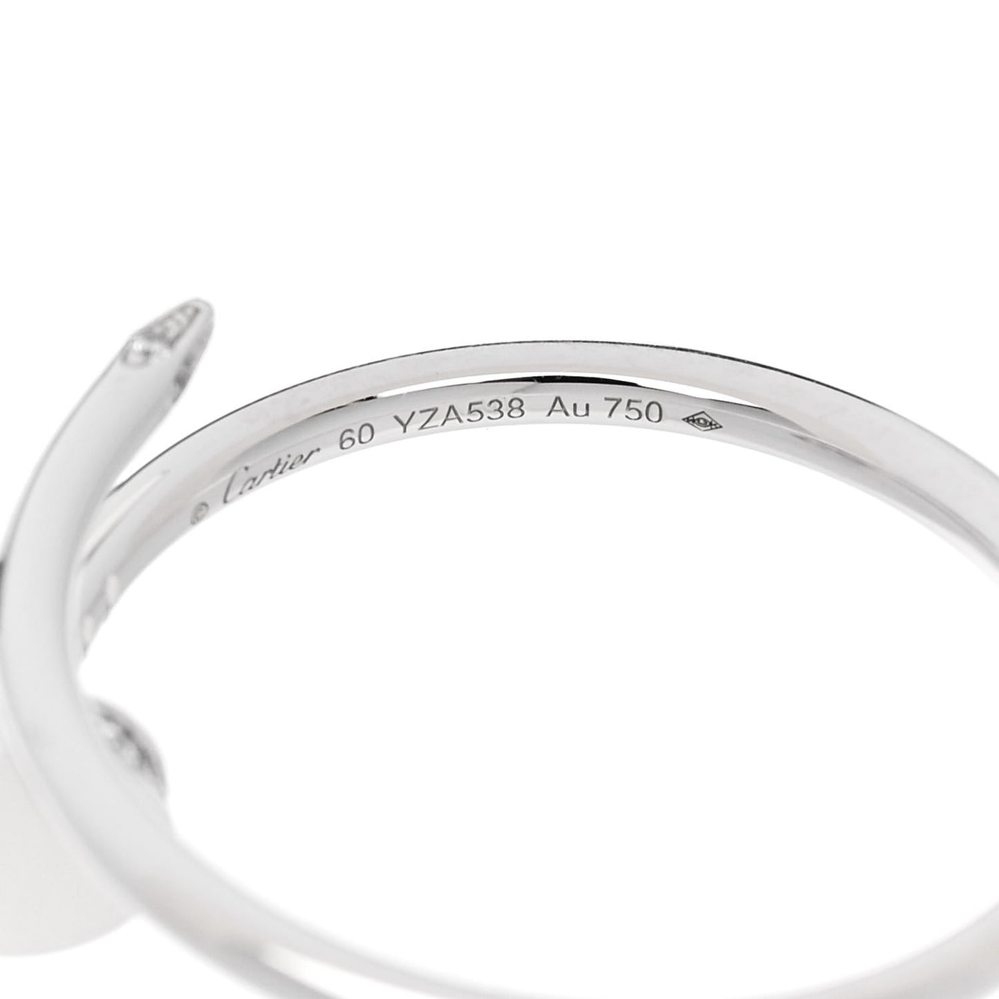 18K White Gold Diamond Small Juste Un Clou Ring 60 9