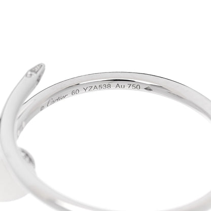Cartier 18K White Gold Diamond Small Juste Un Clou Ring 60 9 4 of 5
