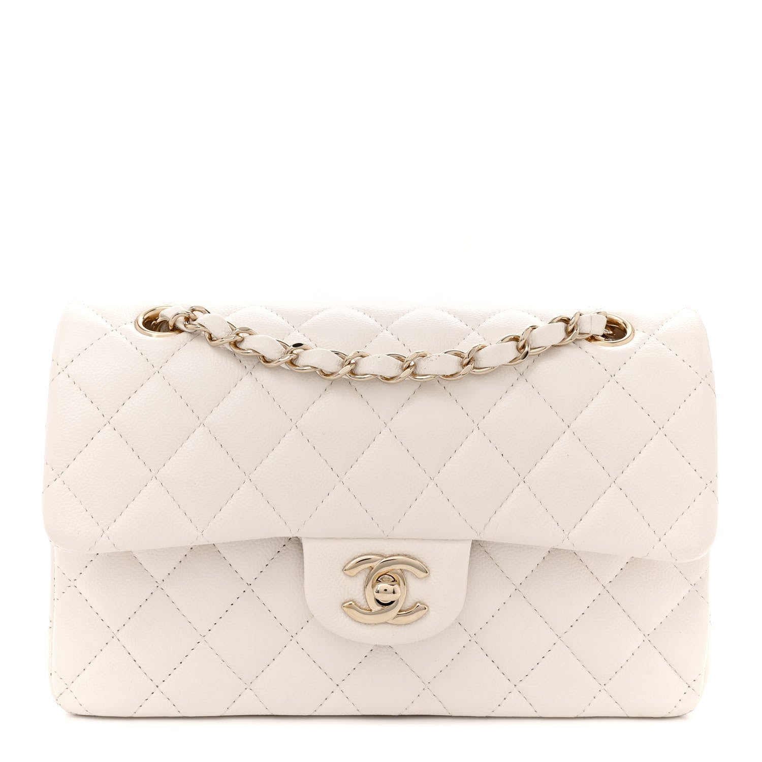 Chanel Caviar Quilted Small Double Flap White 1 of 12
