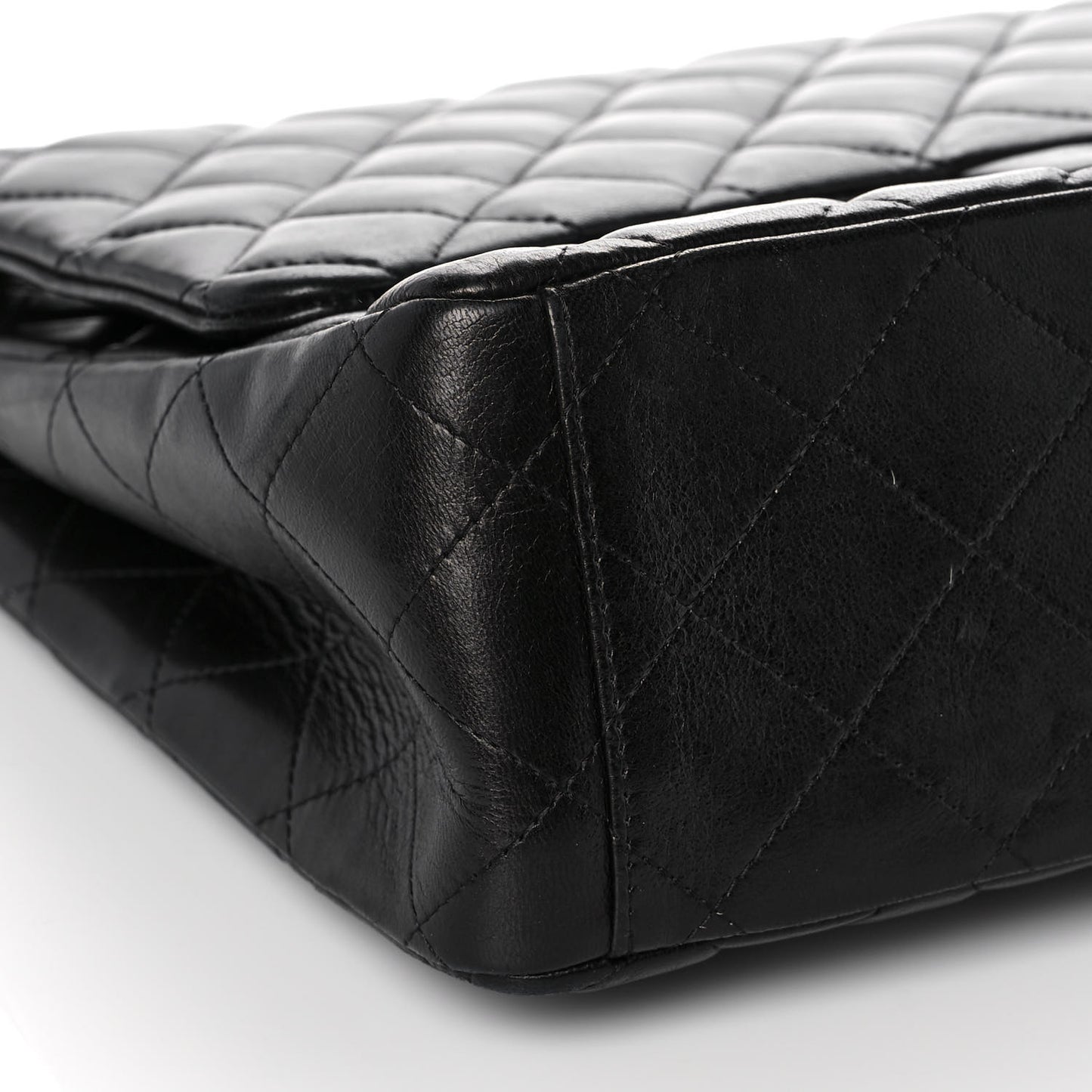 Lambskin Quilted Maxi Single Flap Black