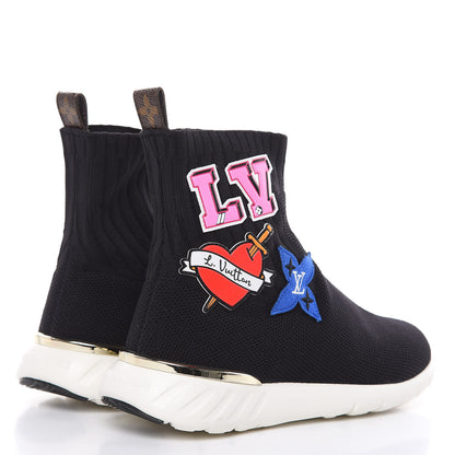 Louis Vuitton Stretch Fabric LV Black Heart Sock Sneaker 36.5 Black 4 of 8