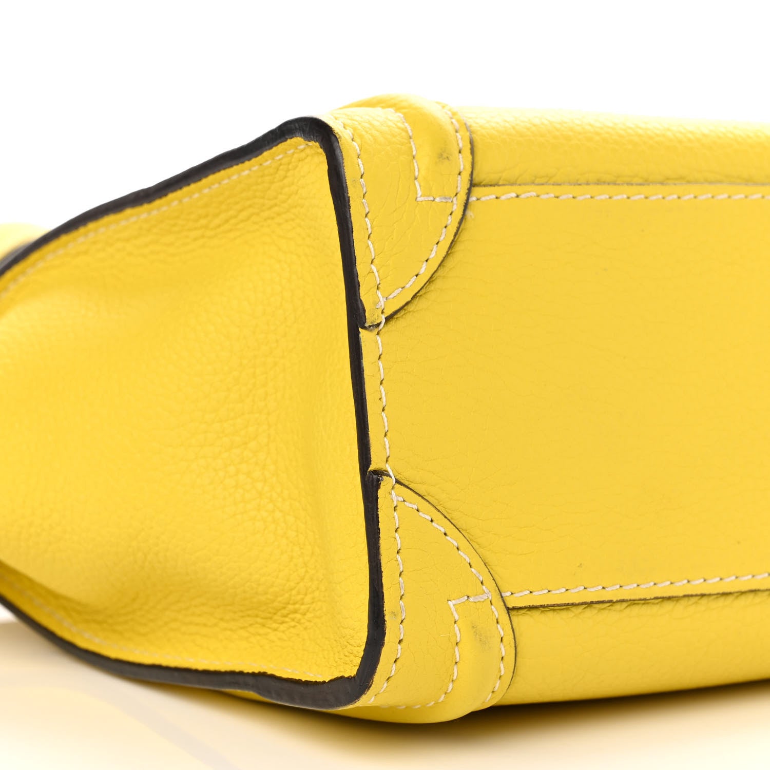 Celine Drummed Calfskin Nano Luggage Citron 8 of 11