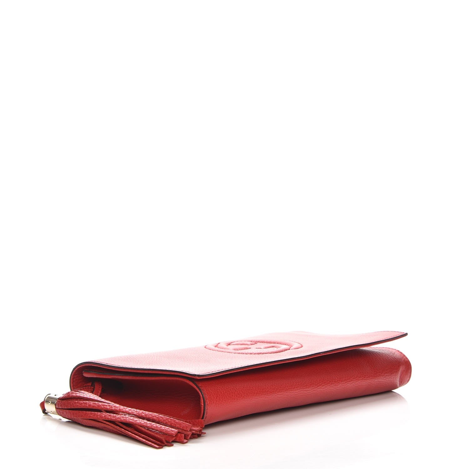 Gucci Pebbled Calfskin Medium Soho Clutch Red 4 of 7