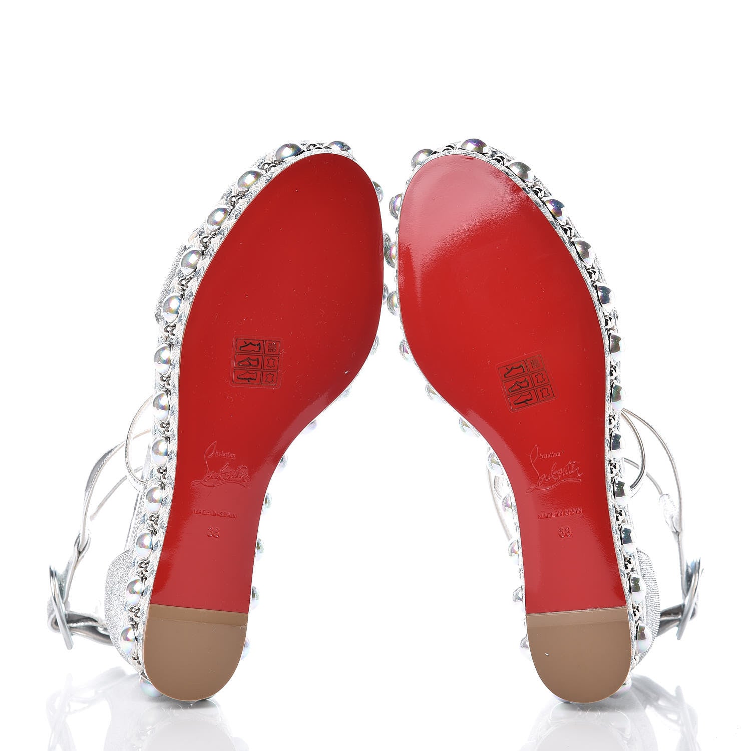 Christian Louboutin Lurex Chocazeppa 60 Platform Sandals 38 Silver 5 of 8