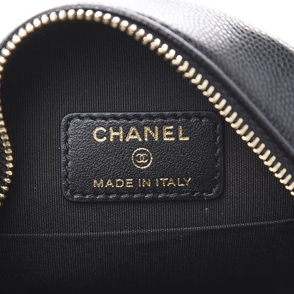 Chanel Caviar Quilted French New Wave Round Clutch With Chain Black 5 of 9