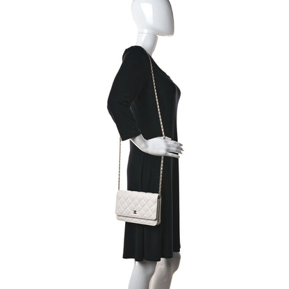 Chanel Caviar Quilted Wallet On Chain WOC White 2 of 14