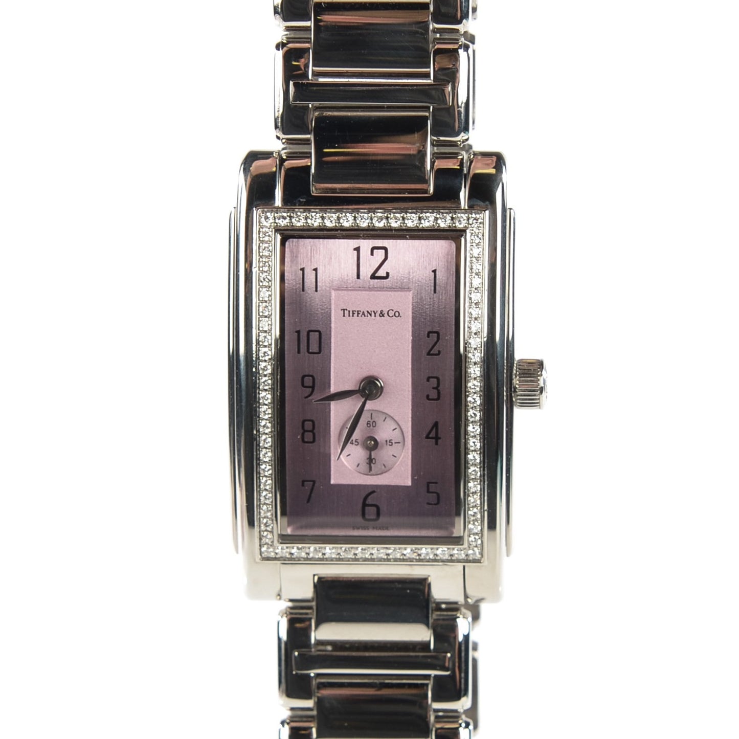 Stainless Steel Diamond Bezel 22mm Grand Resonator Quartz Watch Pink