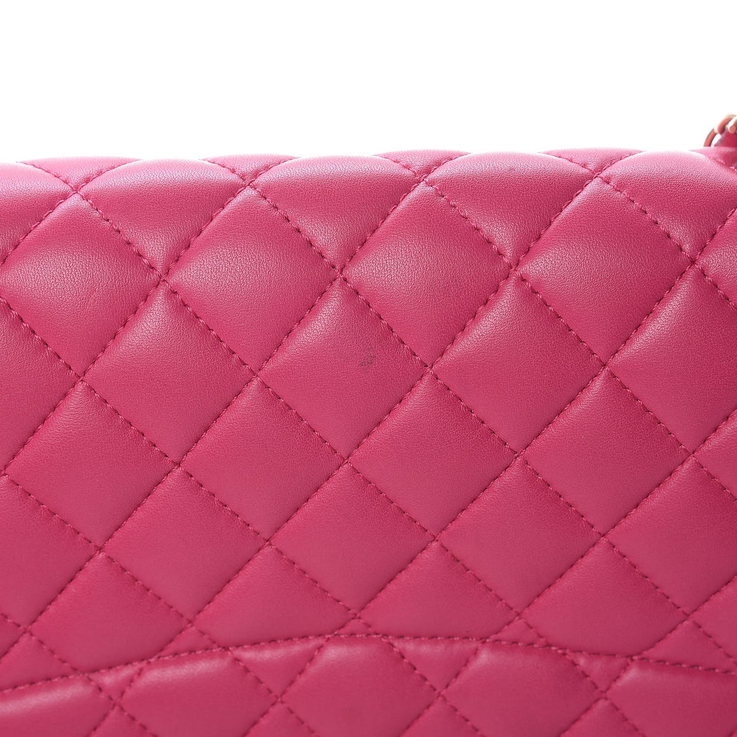 Lambskin Quilted Jumbo Mademoiselle Chic Flap Fuchsia