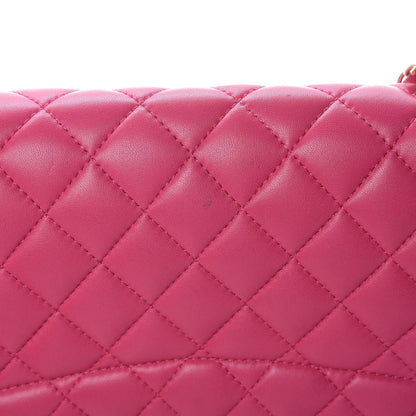 Chanel Lambskin Quilted Jumbo Mademoiselle Chic Flap Fuchsia 15 of 32