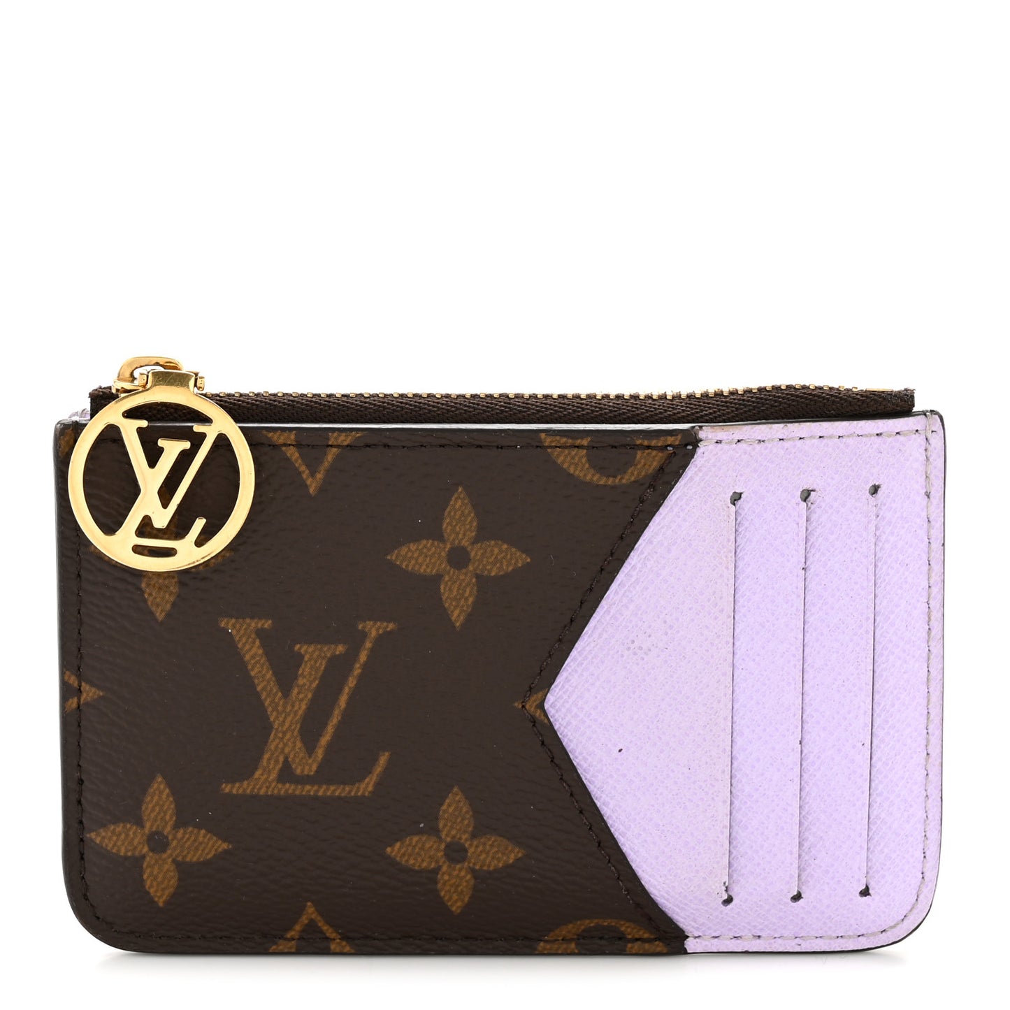 Monogram Zipped Romy Card Holder Bubble Tea