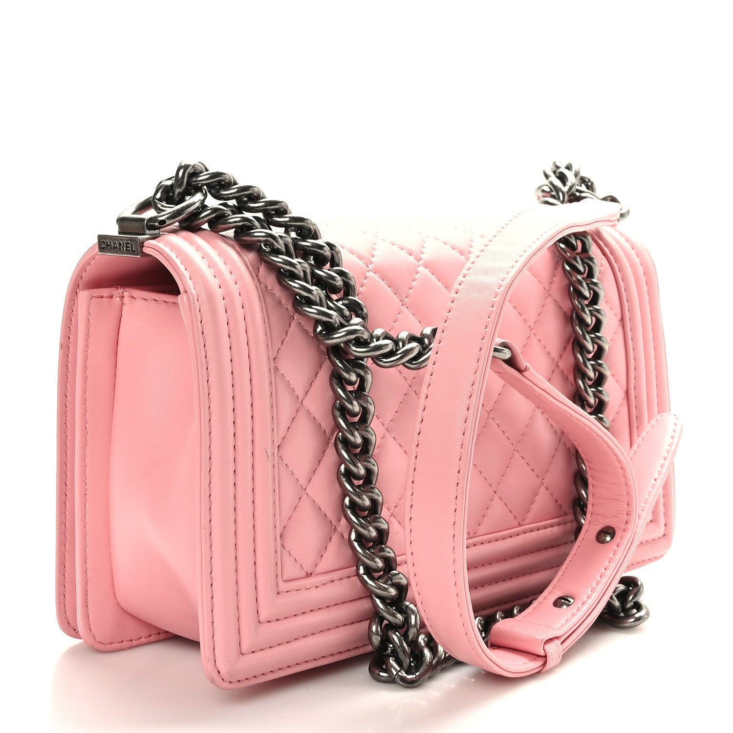 Chanel Lambskin Quilted Medium Boy Flap Light Pink 3 of 9