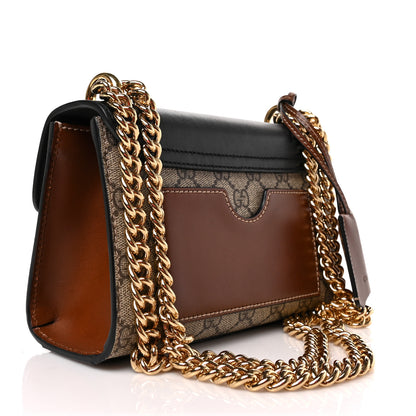 Gucci GG Supreme Monogram Calfskin Small Padlock Shoulder Bag Beige Black Cuir 4 of 10