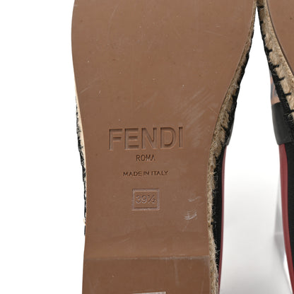 Fendi Canvas Mesh FF Colibri Espadrilles 39.5 Black Tobacco Moro 7 of 8