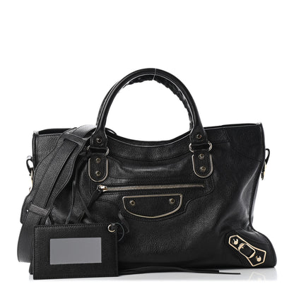 Balenciaga Chevre Gold Metallic Edge Hardware City Black 1 of 6
