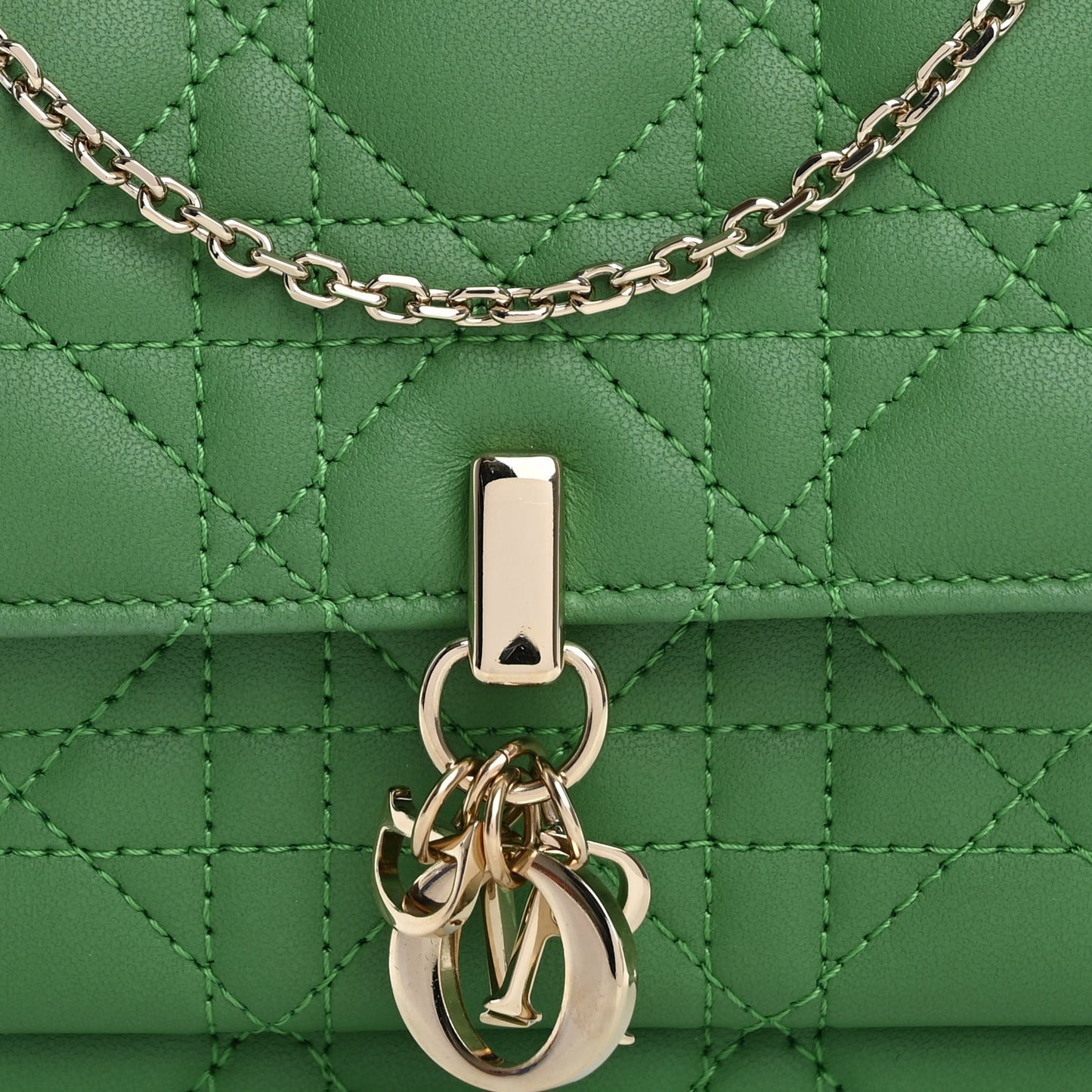 Lambskin Cannage My Dior Daily Chain Pouch Jade Green