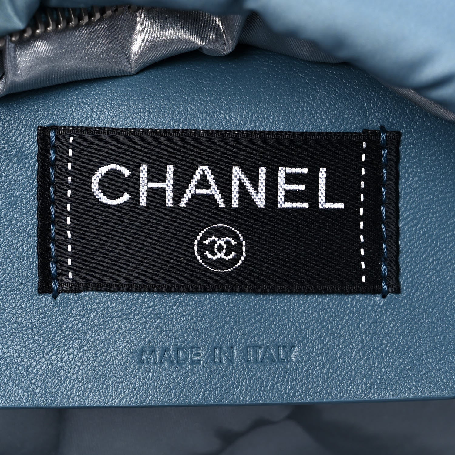 Chanel Nylon Embossed Small Doudoune Backpack Black Blue White 6 of 11