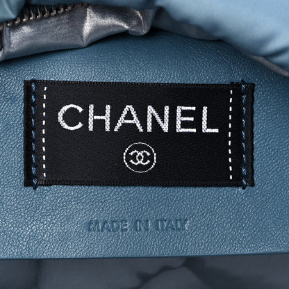 Chanel Nylon Embossed Small Doudoune Backpack Black Blue White 6 of 11