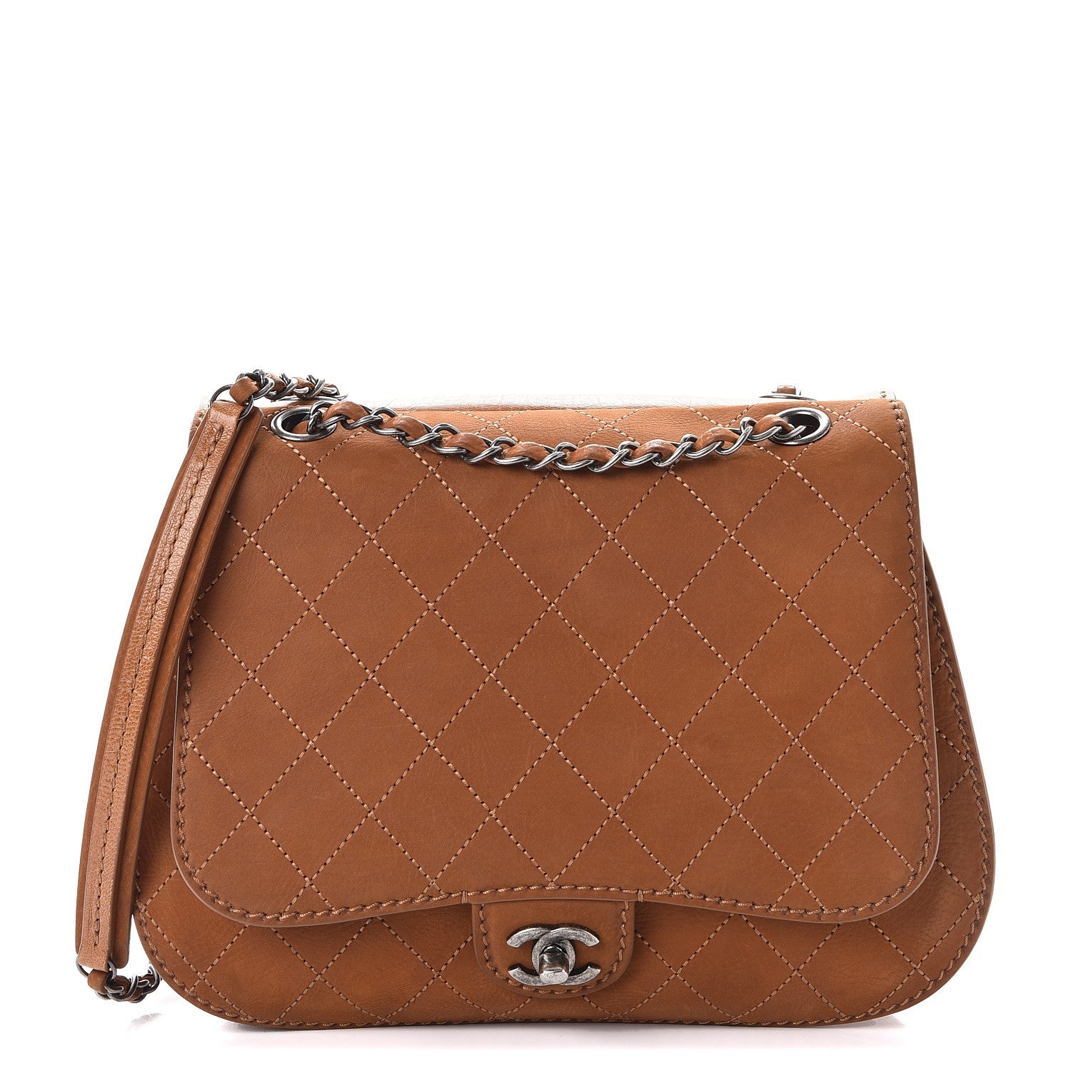 Chanel Suede Quilted Coco Twin Large Flap Brown 1 of 7