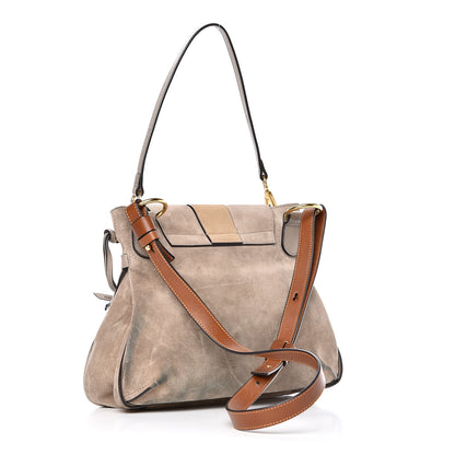Chloe Suede Calfskin Small Lexa Shoulder Bag Motty Grey 3 of 16