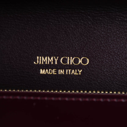Jimmy Choo Patent Milla Wallet on Chain Bordeaux 6 of 7